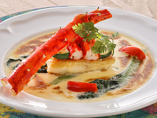 常磐物 平目とタラバ蟹のグラチネ