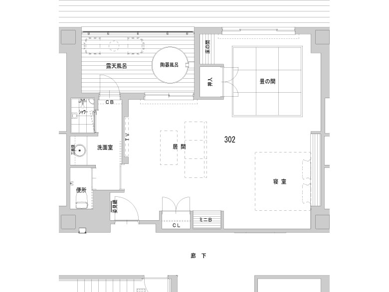 302 陶器露天風呂付